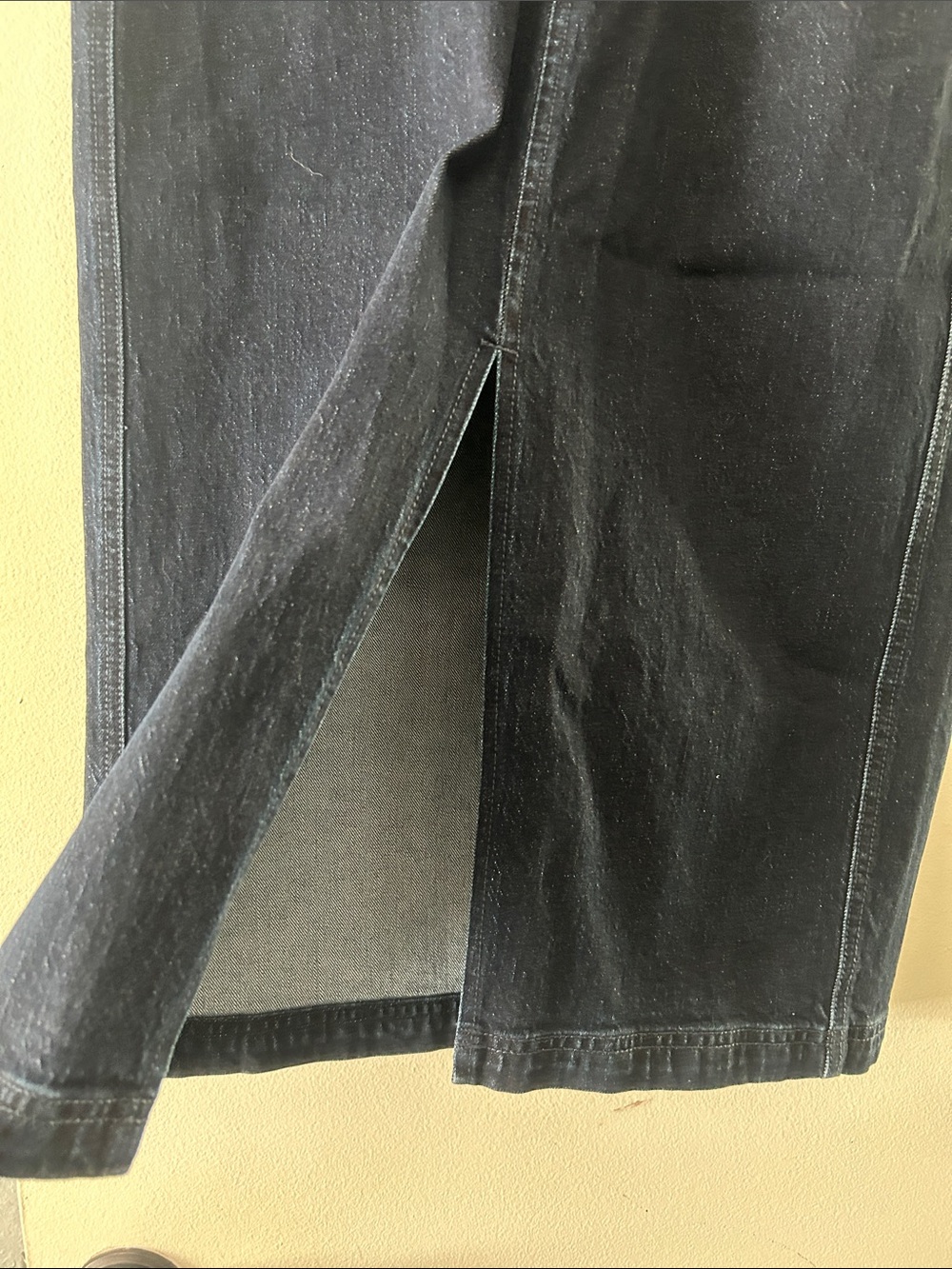 Pilcro Dark Blue Denim Midi Skirt with Waist Tie - Picture 5 of 5